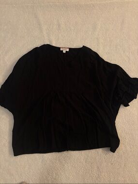 a new day Black V-Neck Flowy Tunic Top